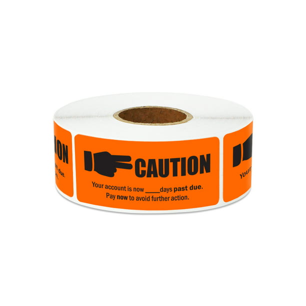 Billing 1 Roll Caution Account is Past Due Label for Collections Billing or Accounting Orange 2.25 x 2-300 Labels 